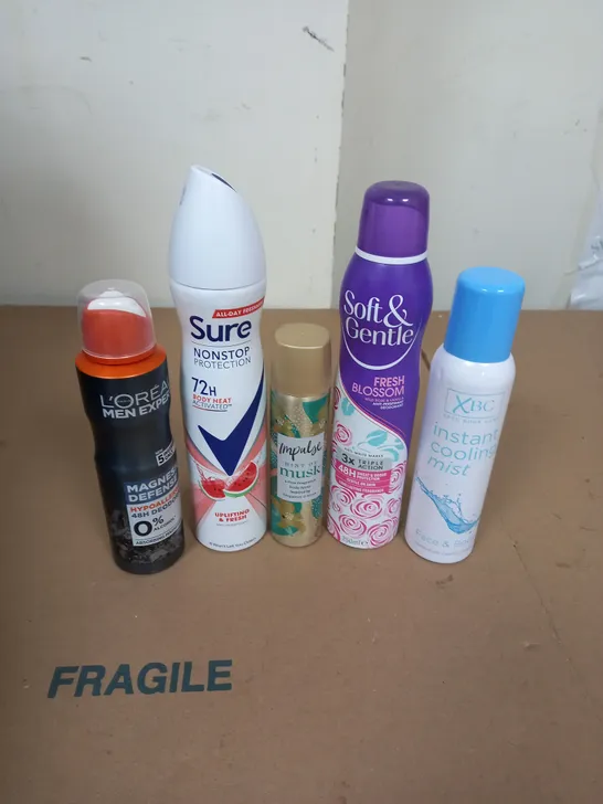 APPROXIMATELY 20 AEROSOL DEODORANT SPRAYS TO INCLUDE SURE, L'OREAL AND SOFT AND GENTLE