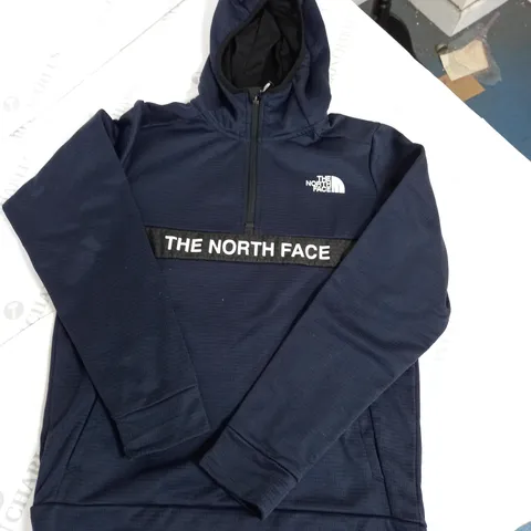 THE NORTH FACE YOUTH/JUNIOR QUARTER ZIP HOODED JUMPER - NAVY - XL