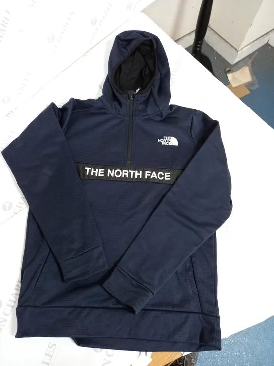 THE NORTH FACE YOUTH/JUNIOR QUARTER ZIP HOODED JUMPER - NAVY - XL