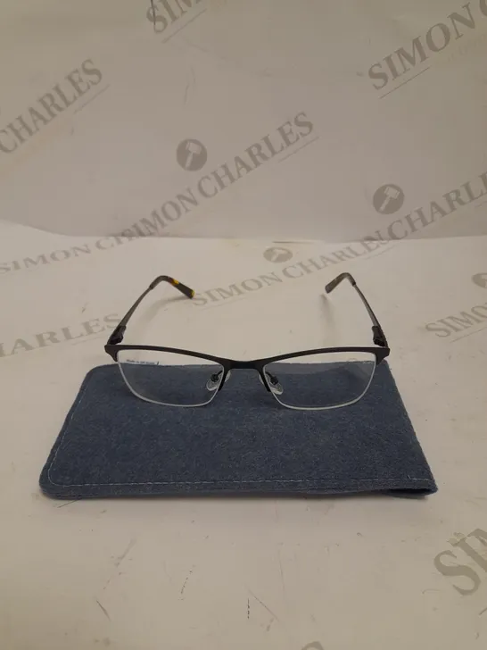 ELISE MATTE BLACK SEMI-RIMLESS PRESCRIPTION GLASSES 