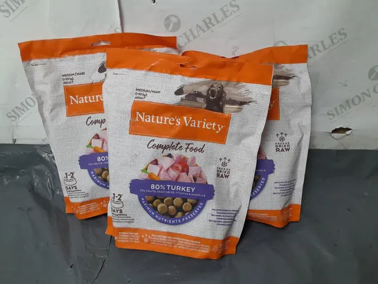 LOT OF 3 NATURES VARIETY 250G COMPLETE FOOD - MEDIUM +10KG ADULT