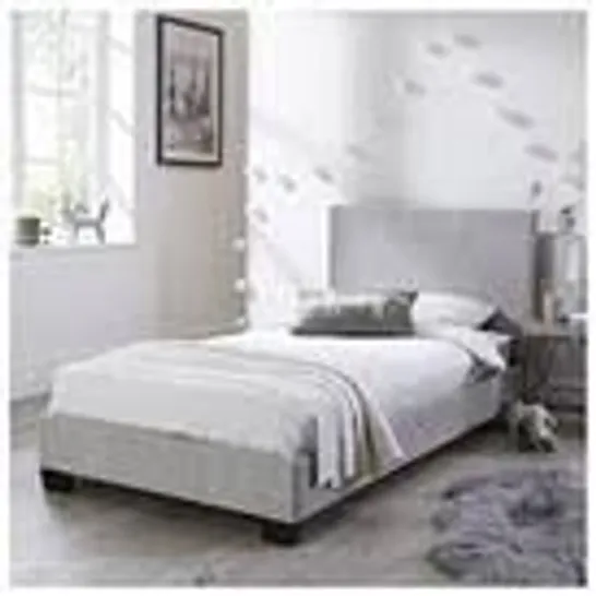 BOXED RILEY FABRIC SINGLE BED FRAME - GREY (1 BOX) [COLLECTION ONLY]