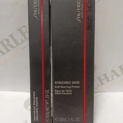 LOT OF 2 SHISEIDO PRODUCTS TO INCLUDE IMPERIAL LASH MASCARA INK & SYNCHRO SKIN SOFT BLURRING PRIMER 