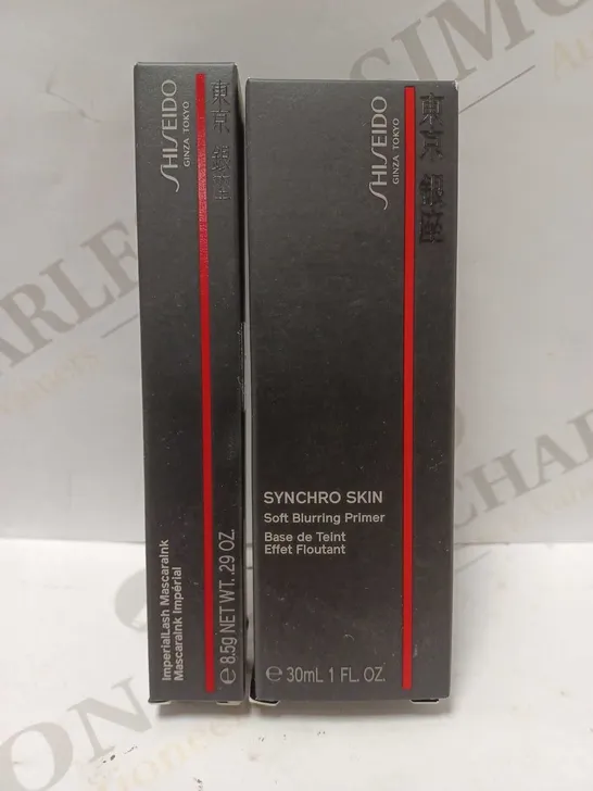 LOT OF 2 SHISEIDO PRODUCTS TO INCLUDE IMPERIAL LASH MASCARA INK & SYNCHRO SKIN SOFT BLURRING PRIMER 