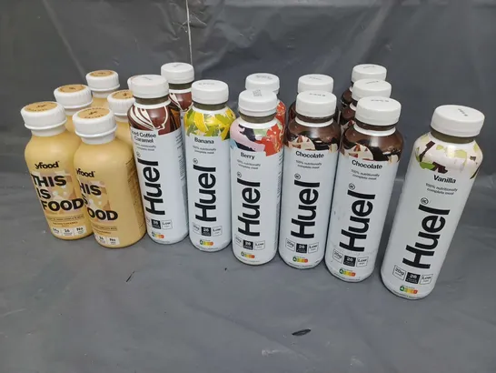 APPROXIMATELY 17 THIS IS FOOD AND HUEL COMPLETE MEAL DRINKS ASSORTED FLAVOURS