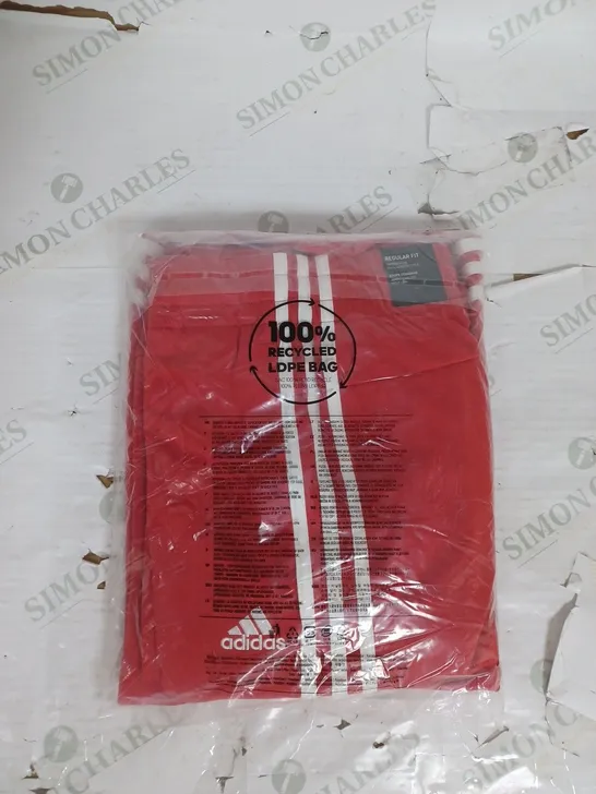 ADIDAS REGULAR FIT 3 STRIPE TRACKSUIT IN RED SIZE M