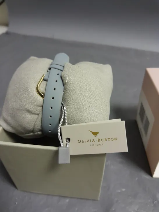 BOXED OLIVIA BURTON CELESTIAL MOON DIAL WATCH WITH LEATHER STRAP