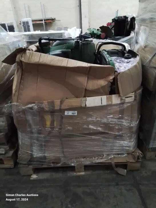 PALLET CONTAINING VARIOUS MIXED LAWNMOWERS, STRIMMERS ETC.