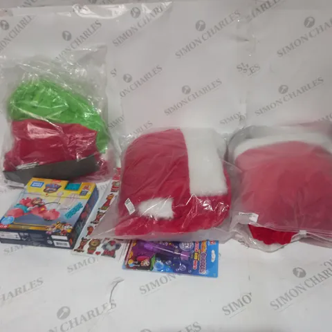 LOT OF ASSORTED TOYS AND GAMES TO INCLUDE FANCY DRESS, MEGA BLOKS AND WAND