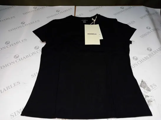 ADANOLA SHORT SLEEVE LONGLINE TOP IN BLACK - 3XL