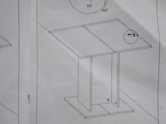 BOXED PALMATEER DINING TABLE , WHITE