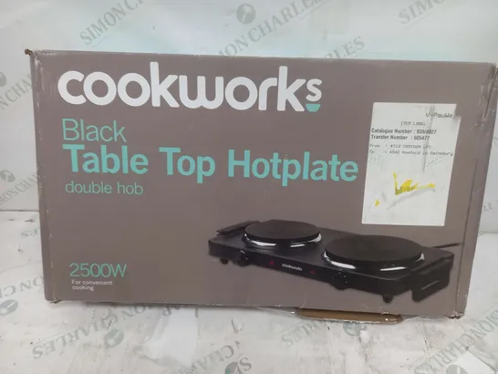 BOXED COOKWORKS BLACK TABLE TOP HOTPLATE