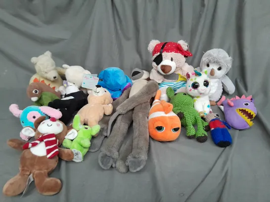 BOX OF ASSORTED PLUSH SOFT TEDDIES