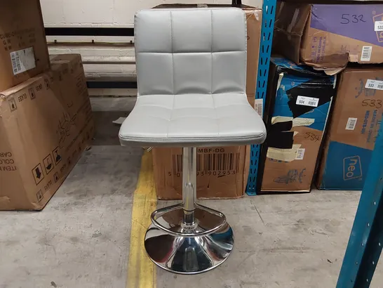 BOXED GREY FAUX LEATHER CUBAN BARSTOOL (1 BOX)