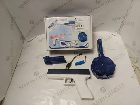 BOXED ELECTRIC WATER GUN WITH BATTERY, ACCESSORIES AND USB CABLE