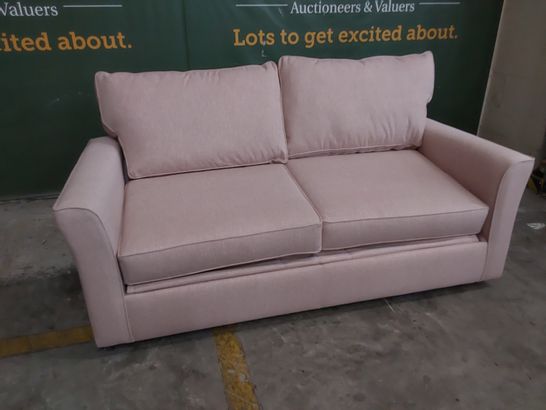 DESIGNER METAL ACTION LIGHT PINK FABRIC 3 SEATER SOFA 