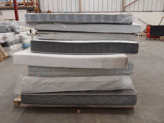 PALLET OF 8X ASSORTED MATTRESSES - VARIOUS SIZES, BRANDS, CONDITIONS 