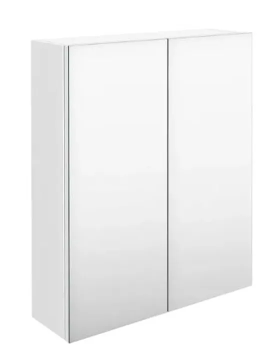 BOXED 600 MIRROR CABINET 50/50 SPLIT GLOSS WHITE Model OFF117