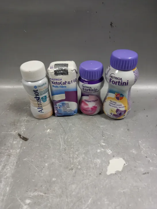 APPROXIMATELY 20 ASSORTED NUTRITION DRINKS TO INCLUDE - NUTRICIA FORINI VANILLA - ALTRASHOT VANILLA - FORTISIP COMPACT STRAWBERRY - ETC - COLLECTION ONLY