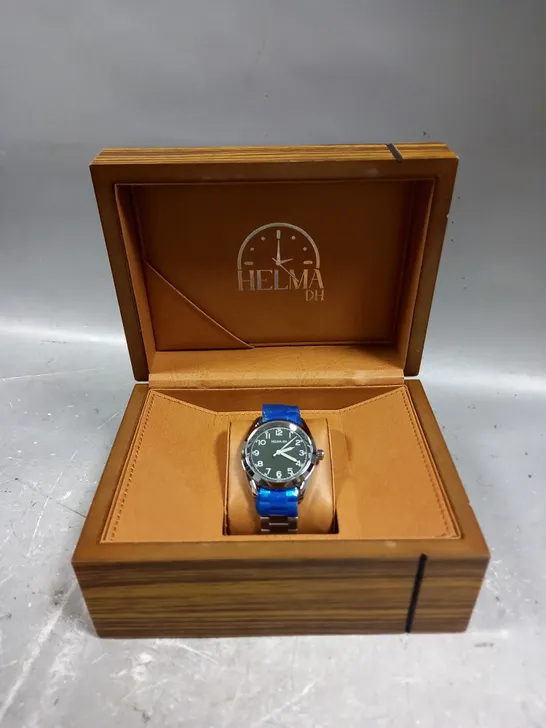 MENS HELMHA DH WATCH – STAINLESS STEEL STRAP – 3ATM WATER RESISTANT – LUXURY GIFT BOX INCLUDED