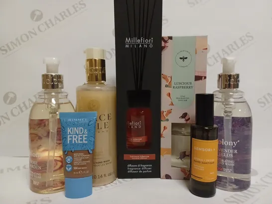 BOX OF APPROXIMATELY 10 ITEMS INCLUDING MILLEFIORI REED DIFFUSER, ELLEN STUDIO REED DIFFUSER AND GRACE COLE HAND WASH