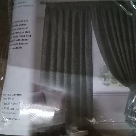 PACKAGED GABRIEL PENCIL PLEAT ROOM DARKENING CURTAIN ,SAGE, 66 X 90 CM