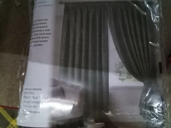 PACKAGED GABRIEL PENCIL PLEAT ROOM DARKENING CURTAIN ,SAGE, 66 X 90 CM