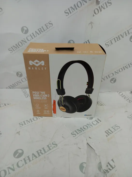 MARLEY POSITIVE VIBRATION 2 WIRELESS BLUETOOTH HEADPHONES IN BLACK 