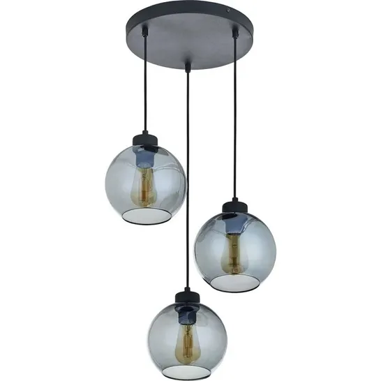 BOXED BEACHWOOD 3-LIGHT CLUSTER GLOBE PENDANT (1 BOX)