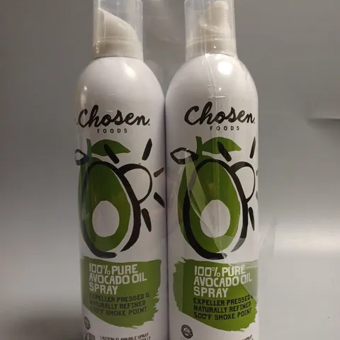 2 X CHOSEN FOODS 100% PURE AVOCADO OIL SPRAY - 2 X 383G 