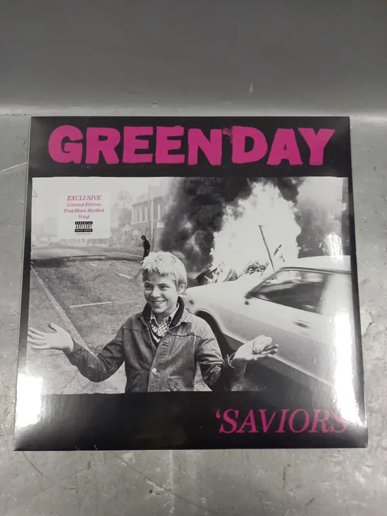 SEALED GREENDAY SAVIORS LIMITED EDITION PINK/BLACK MARBLED VINYL 