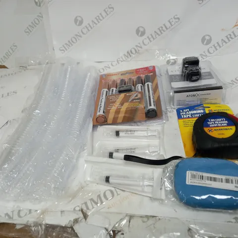  BOX OF ASSORTED HOUSEHOLD ITEMS TOO INCLUDE TOOLS AND MONITOR MOUNTS 