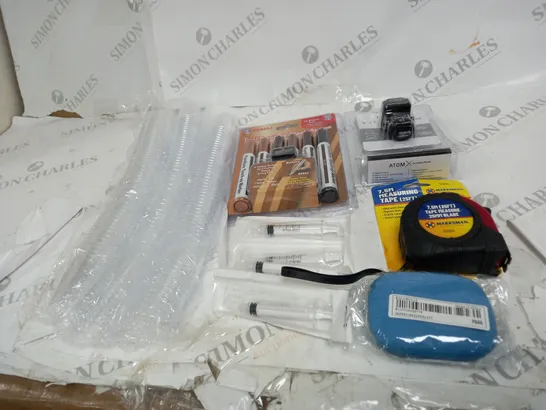  BOX OF ASSORTED HOUSEHOLD ITEMS TOO INCLUDE TOOLS AND MONITOR MOUNTS 