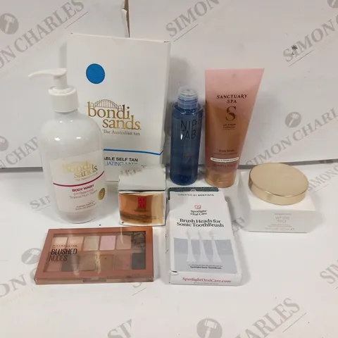 APPROXIMATELY 23 ASSORTED COSMETICS TO INCLUDE; BONDI SANDS, SANCTUARY SPA, SPOTLIGHT ORAL CARE, ELIZABETH ARDEN AND MAYBELLINE