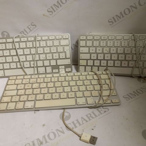 LOT OF 3 APPLE WIRED KEYBOARDS