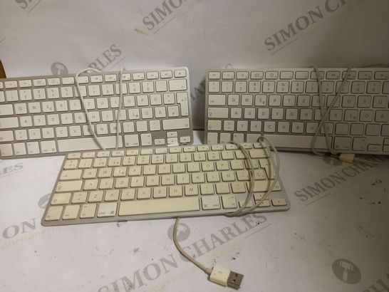 LOT OF 3 APPLE WIRED KEYBOARDS