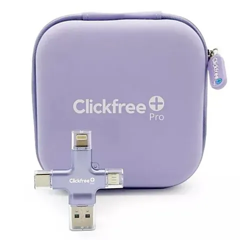 CLICKFREE PRO 128GB UNIVERSAL PHOTO & VIDEO STORAGE BACKUP FOR PHONE LAVENDER