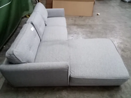 QUALITY DESIGNER HARLOW L-SHAPED CORNER SOFA - LIGHT GREY FABRIC