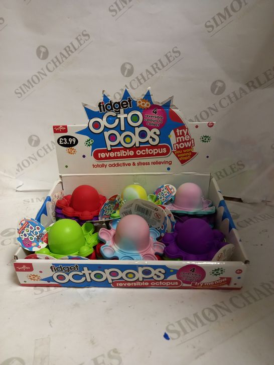 BOX OF 24 FIDGET POP REVERSIBLE "OCTO-POPS" IN VARIOUS COLOUR COMBINATIONS - BRAND NEW