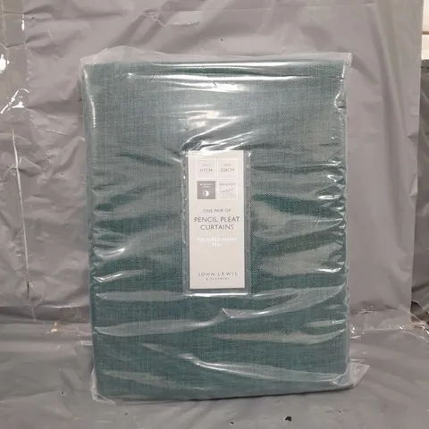 JOHN LEWIS PENCIL PLEAT CURTAIN TEAL