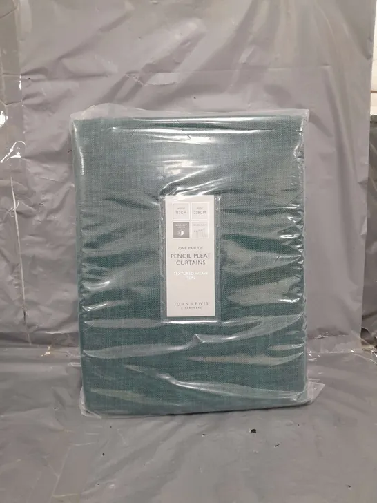 JOHN LEWIS PENCIL PLEAT CURTAIN TEAL