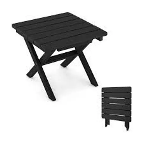 BOXED COSTWAY OUTDOOR FOLDING SIDE TABLE WEATHER-RESISTANT ADIRONDACK TABLE - GREY