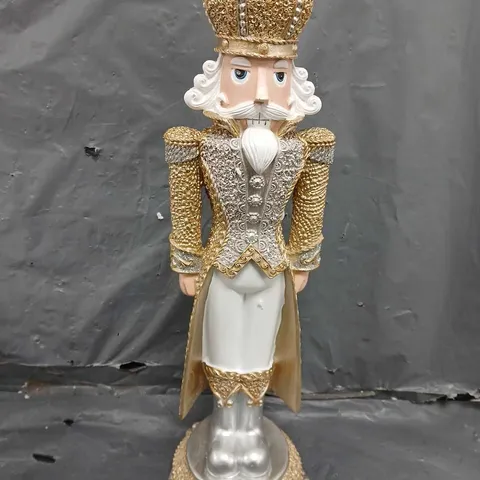 BEADED EFFECT NUTCRACKER - GOLD/SILVER COLOUR