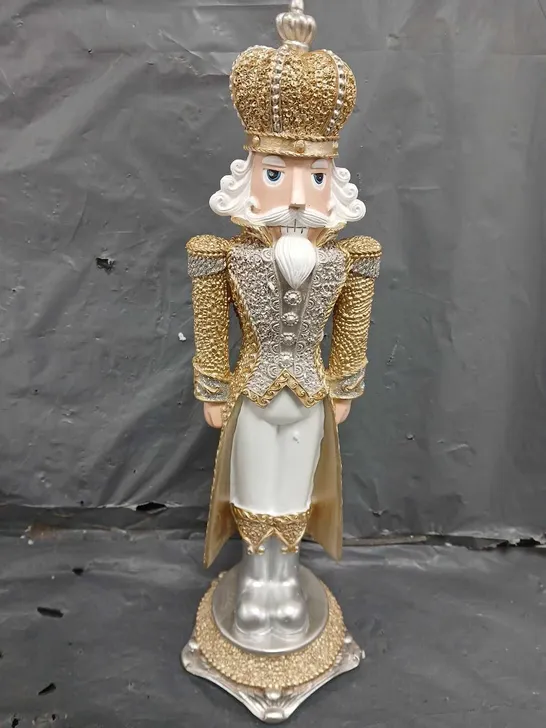 BEADED EFFECT NUTCRACKER - GOLD/SILVER COLOUR RRP £29.99