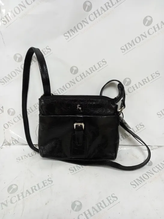 ASHWOOD MEDIUM STELLA BUCKLE POCKET LEATHER CROSSBODY - BLACK