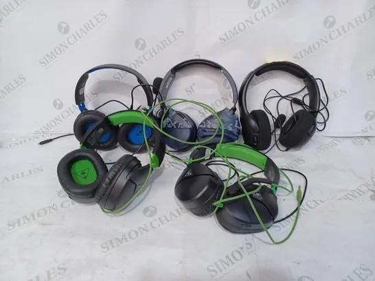 LOT TO CONTAIN 5 X ASSORTED GAMING HEADSETS. BRANDS, COLOURS AND MODELS MAY VARY