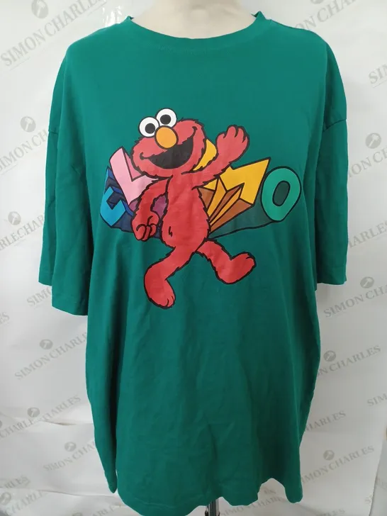 H&M ELMO T-SHIRT IN GREEN SIZE LARGE 