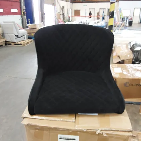 BOXED 2 BLACK SUEDE CHAIRS (1 BOX )