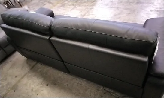 QUALITY ITALIAN DESIGNER GRADO POWER RECLINER LARGE SOFA IN BLACK LEATHER 