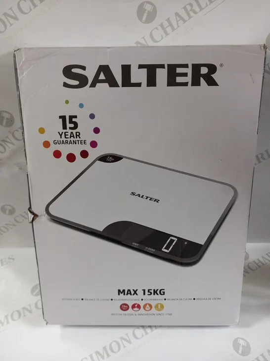 BOXED SALTER MAX 15KG KITCHEN SCALE 